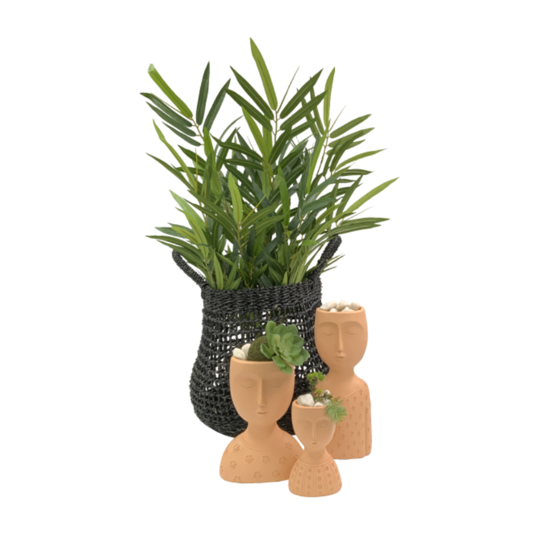 SKEPTICAL 2 PLANTER POLYRESIN TERRACOTTA 14,8x10xH