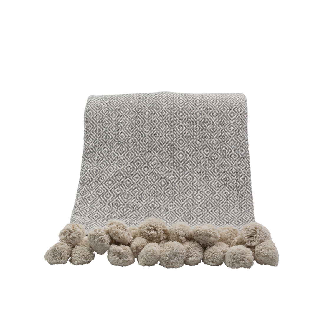 KITTEN THROW COTTON POLYESTER GREY BEIGE 130x170cm