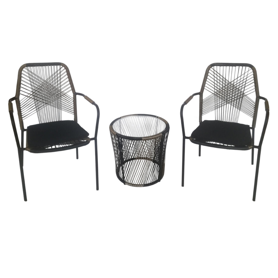 BREEZE CHAIR PE WOVEN NATURAL BLACK 59x61,5xH89cm PRC
