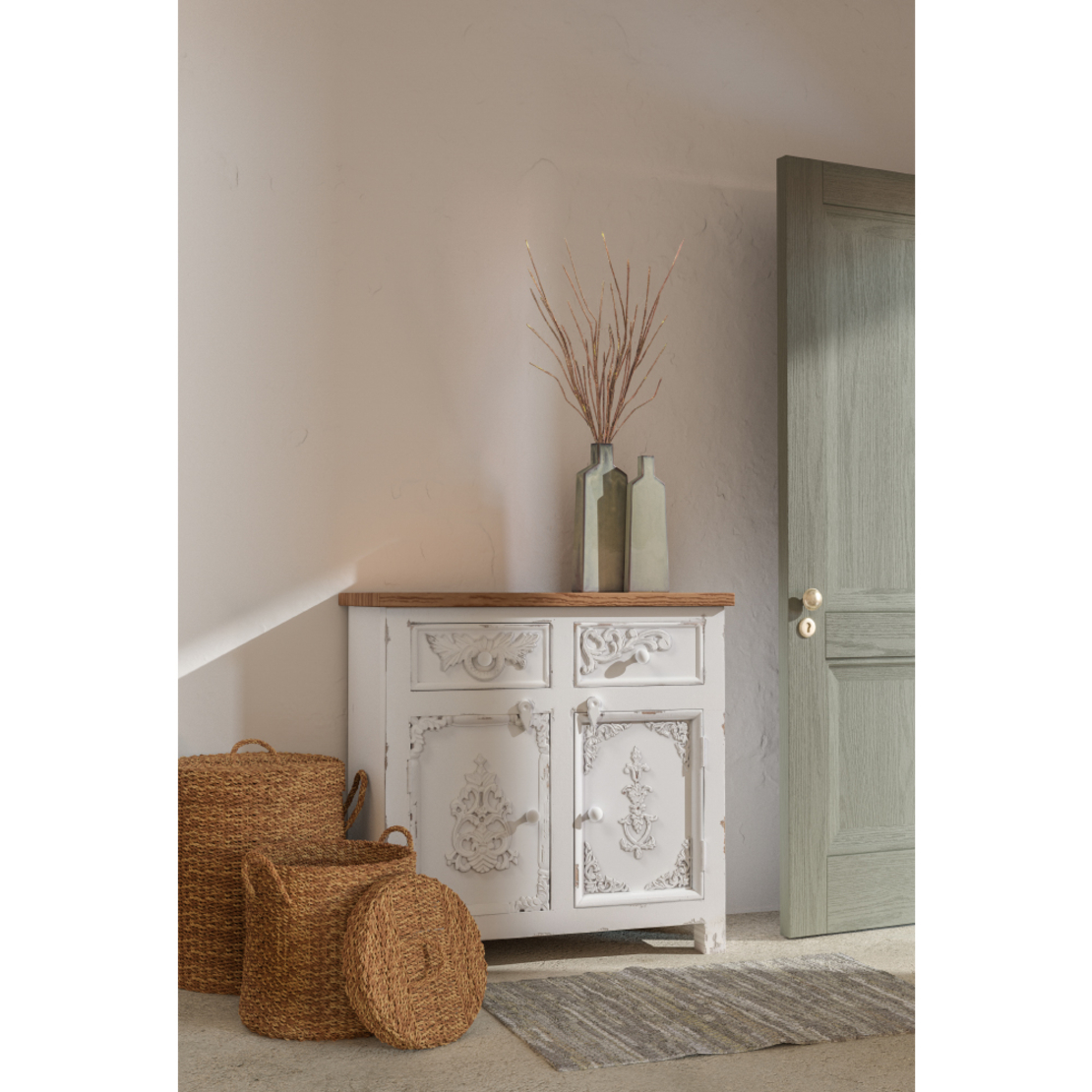 SEAGRASS BASKET WITH LID SET 2PCS SEAGRASS NATURAL