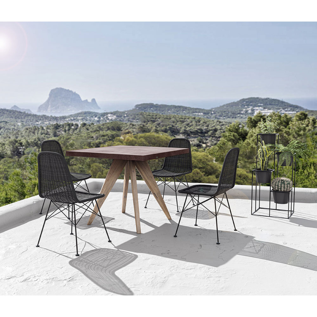 POMPEI TABLE FIBER CEMENT RUST RED NATURAL 90x90xH