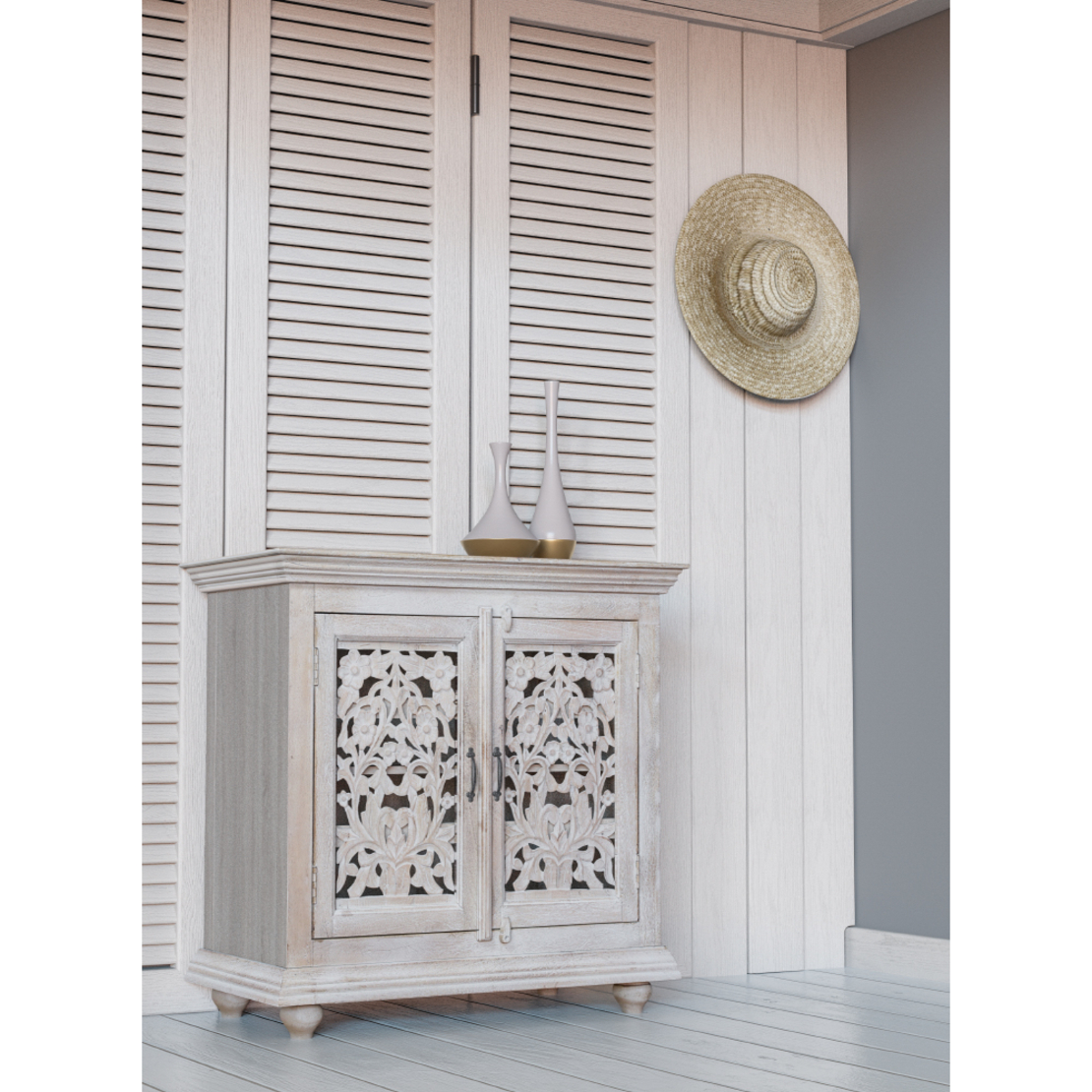 CORFU COMMODE 2DOORS WOOD MANGO NATURAL IN