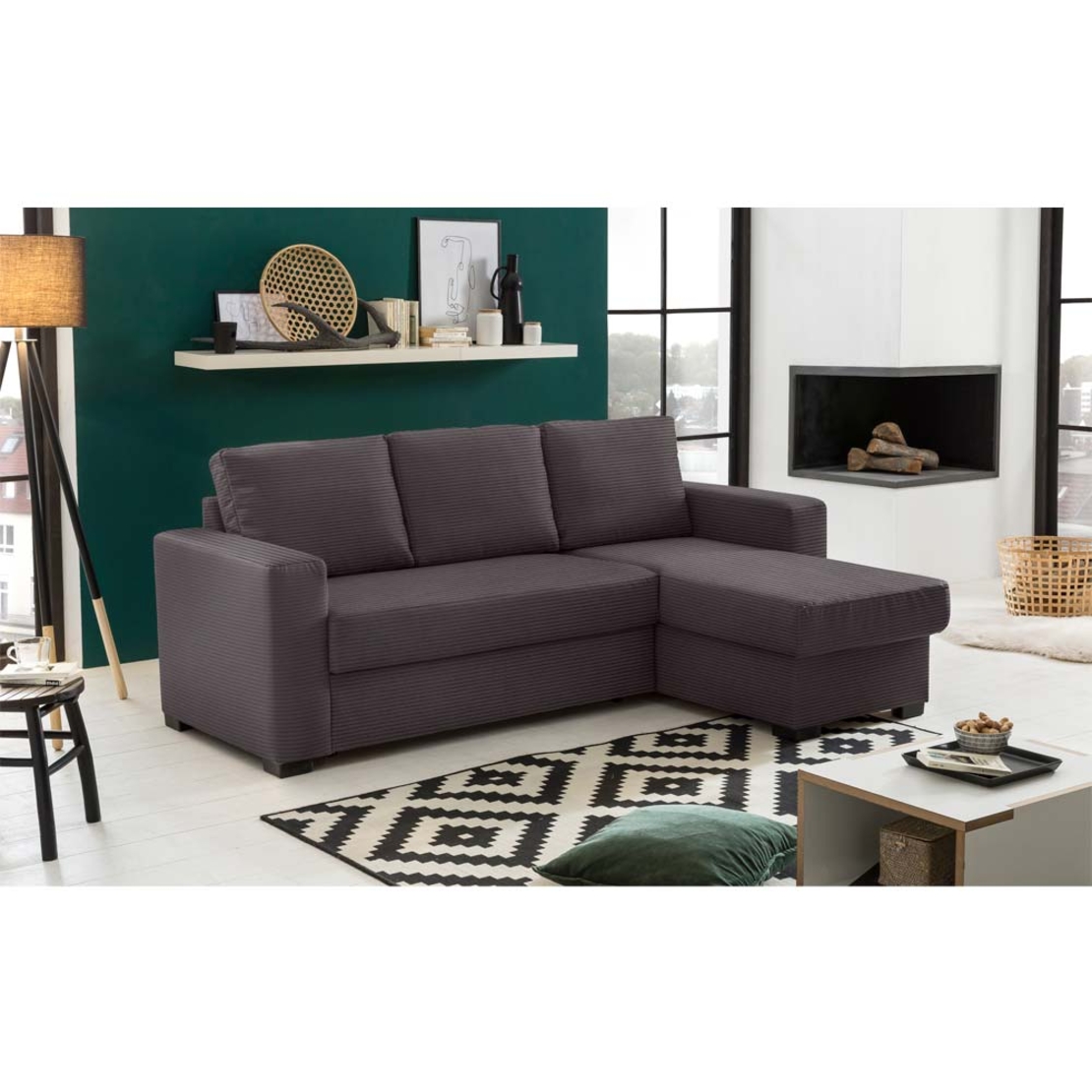 ALDO CRISTIANO SOFA BED REVERSABLE CORNER EASY CLEAN FABRIC GREY E1 EU