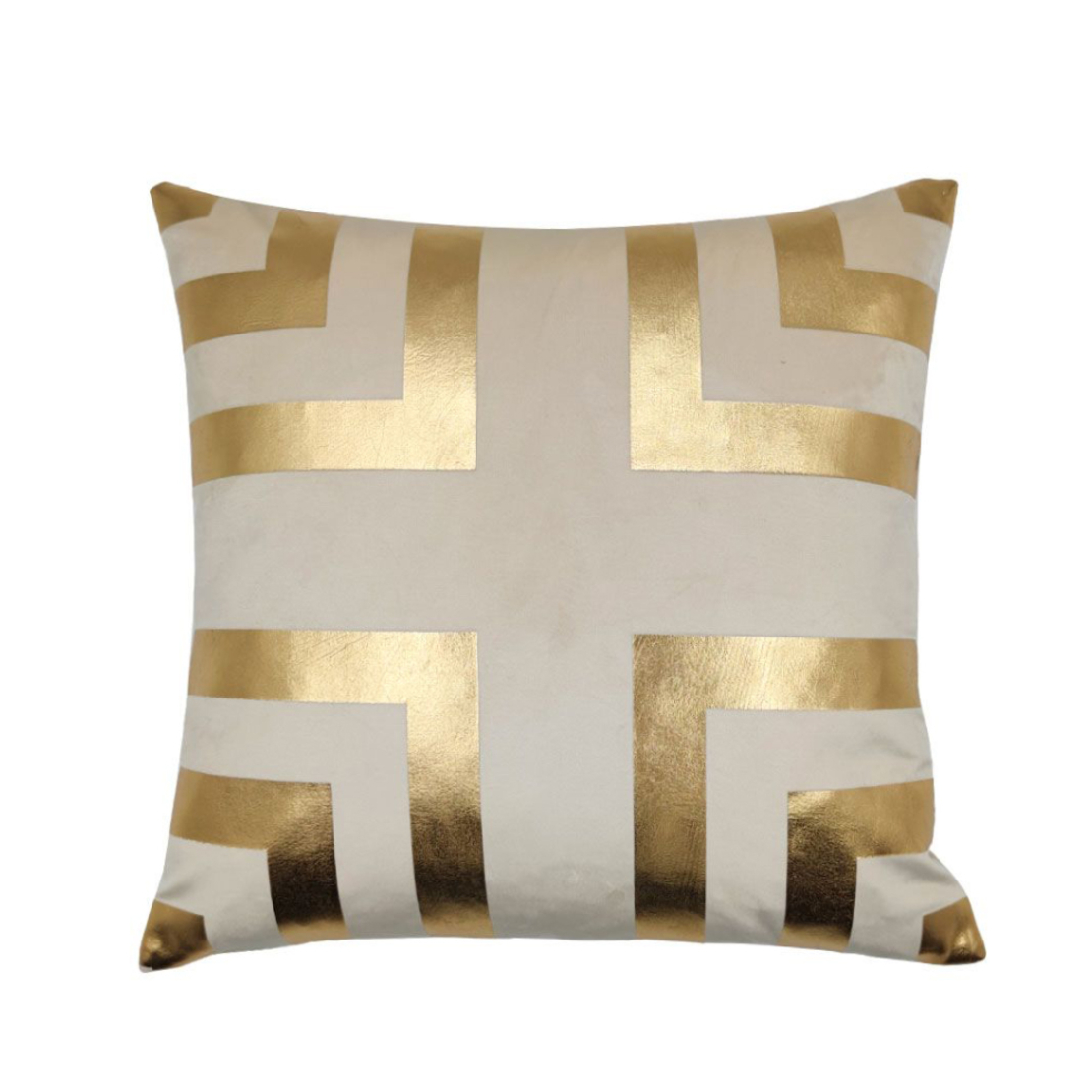 ILLUSION DECOR CUSHION VELVET BEIGE GOLD 45x45cm P