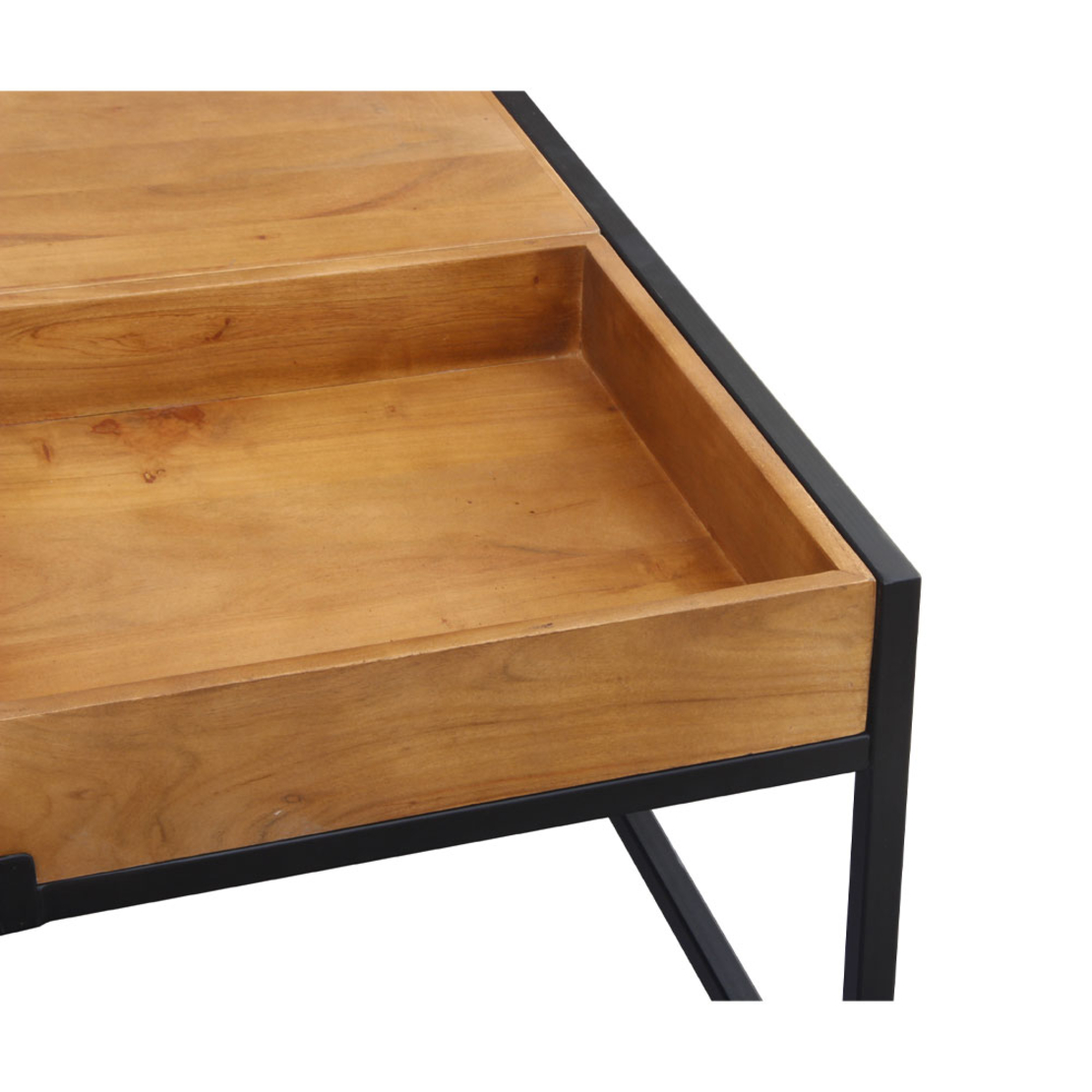 COMBO COFFEE TABLE WOOD ACACIA WALNUT METAL BLACK 84x80xH42cm IN