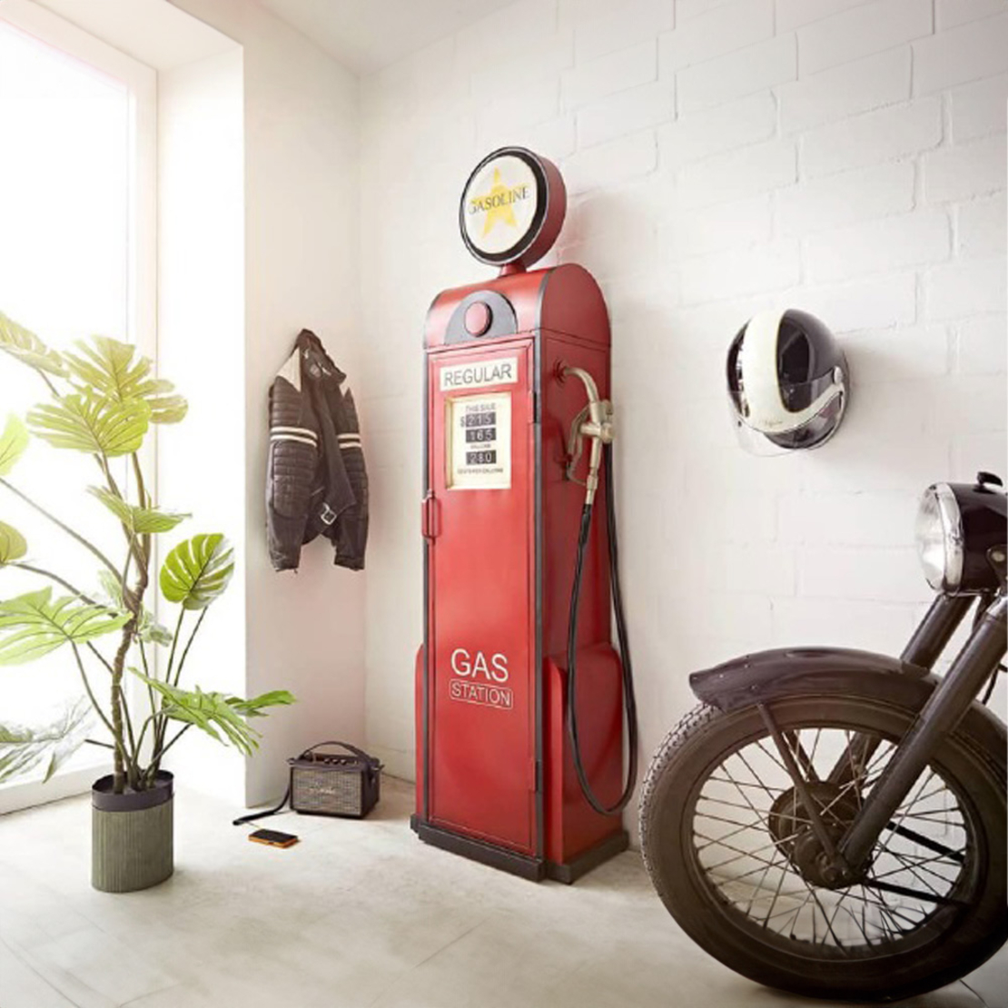 GASOLINE BOOKCASE TALL METAL RED 53x38xH193cm IN