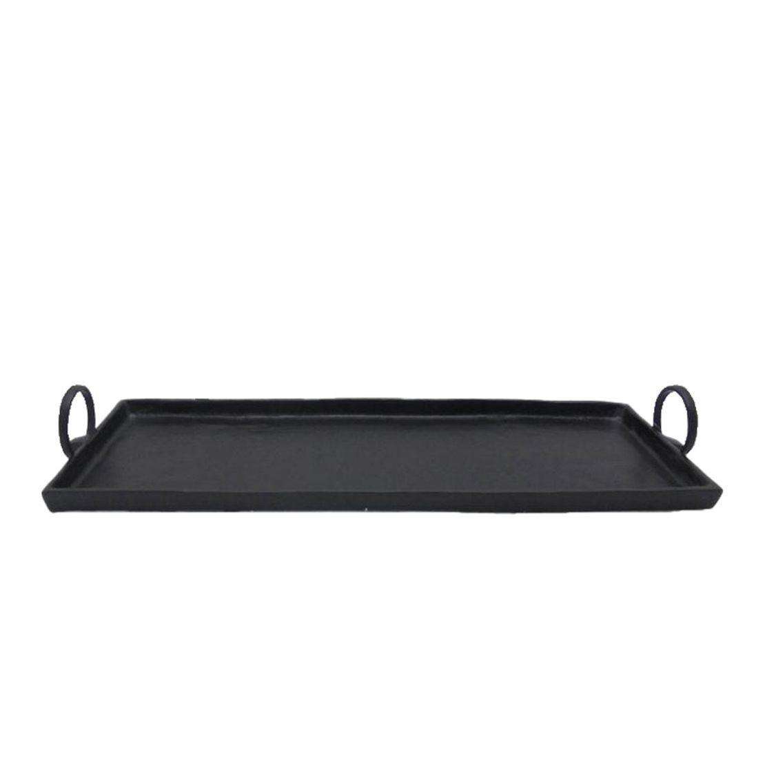 ANGOLO TRAY WITH HANDLES ALUMINIUM BLACK 75x24xH3c