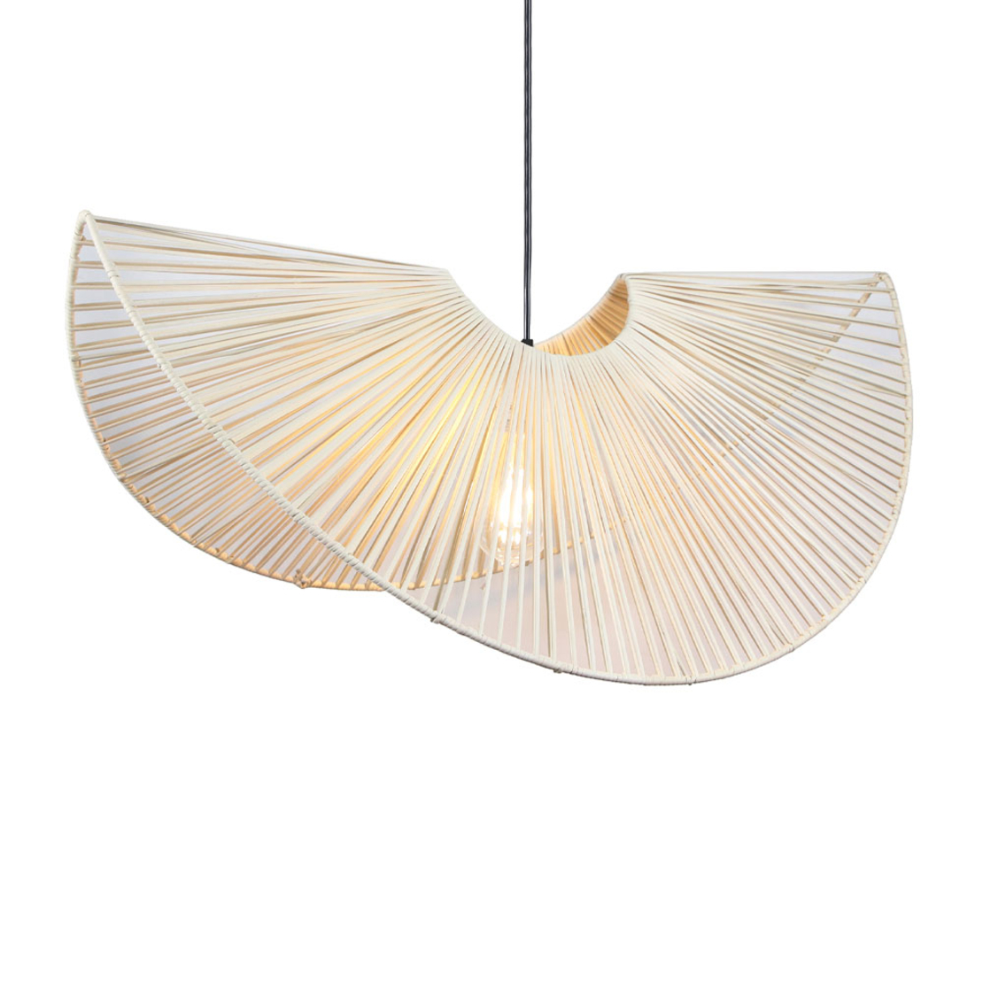 LOTUS LAMP PENDANT METAL RATTAN NATURAL 80,5x45,5x