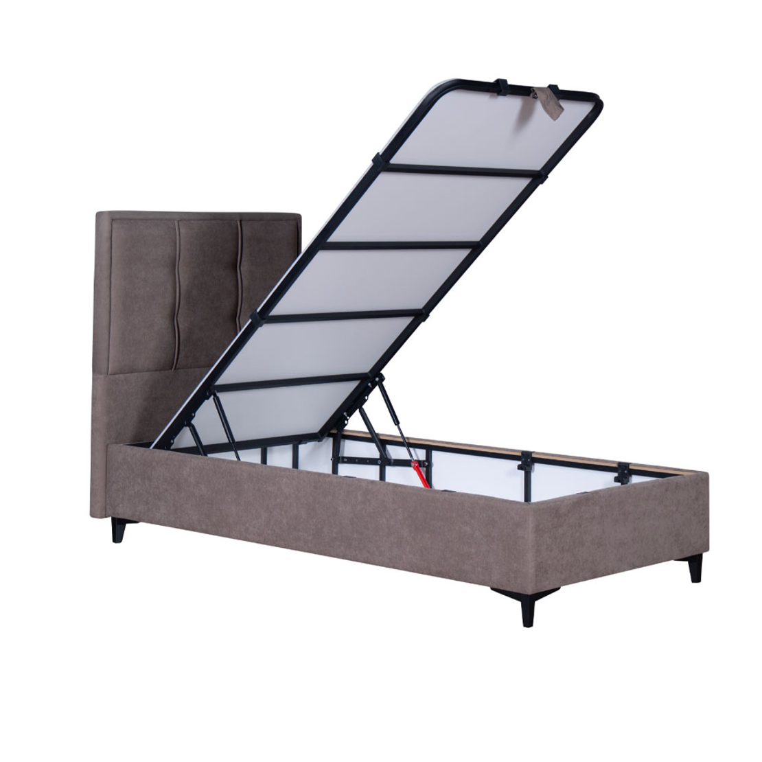 PIANO BED WITH STORAGE (FOR MATTRESS 90x200cm) FABRIC MUSHROOM 05-780 E1 TR
