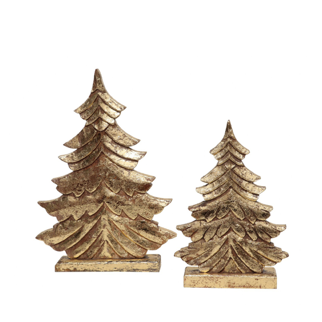 XMAS ELVI TREE WOOD MANGO GOLD 22x6xH33cm IN