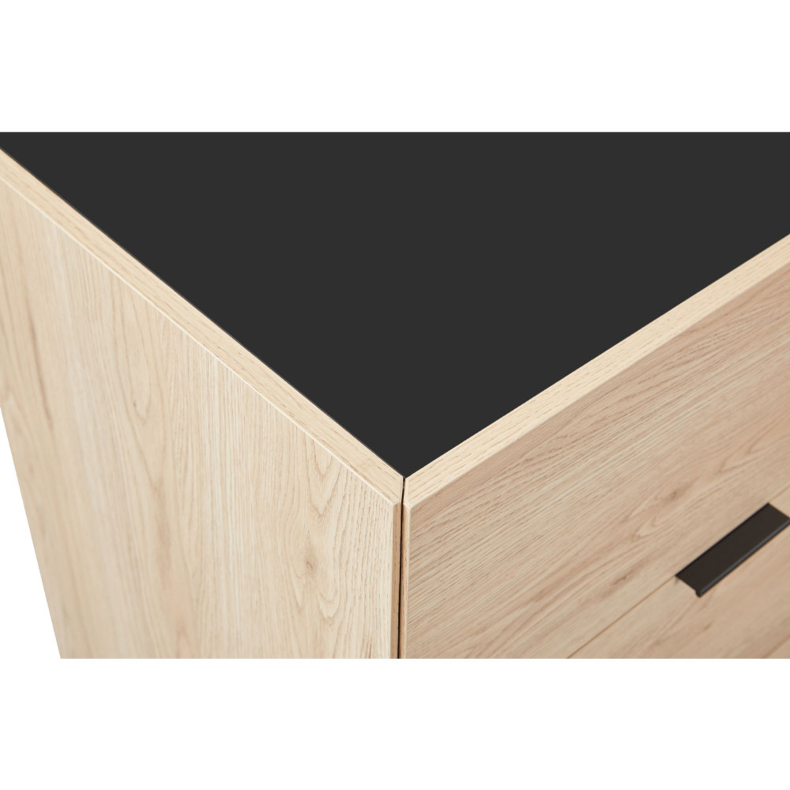 CUBIUS PEDESTAL 6DRAWERS MELAMINE NATURAL MELAMINE SMOKE BLACK E1