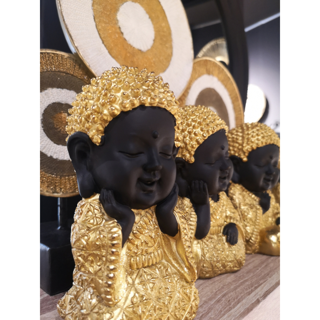 BABY BUDDHA 1 DECO BUDDHA POLYRESIN GOLD BLACK 11,