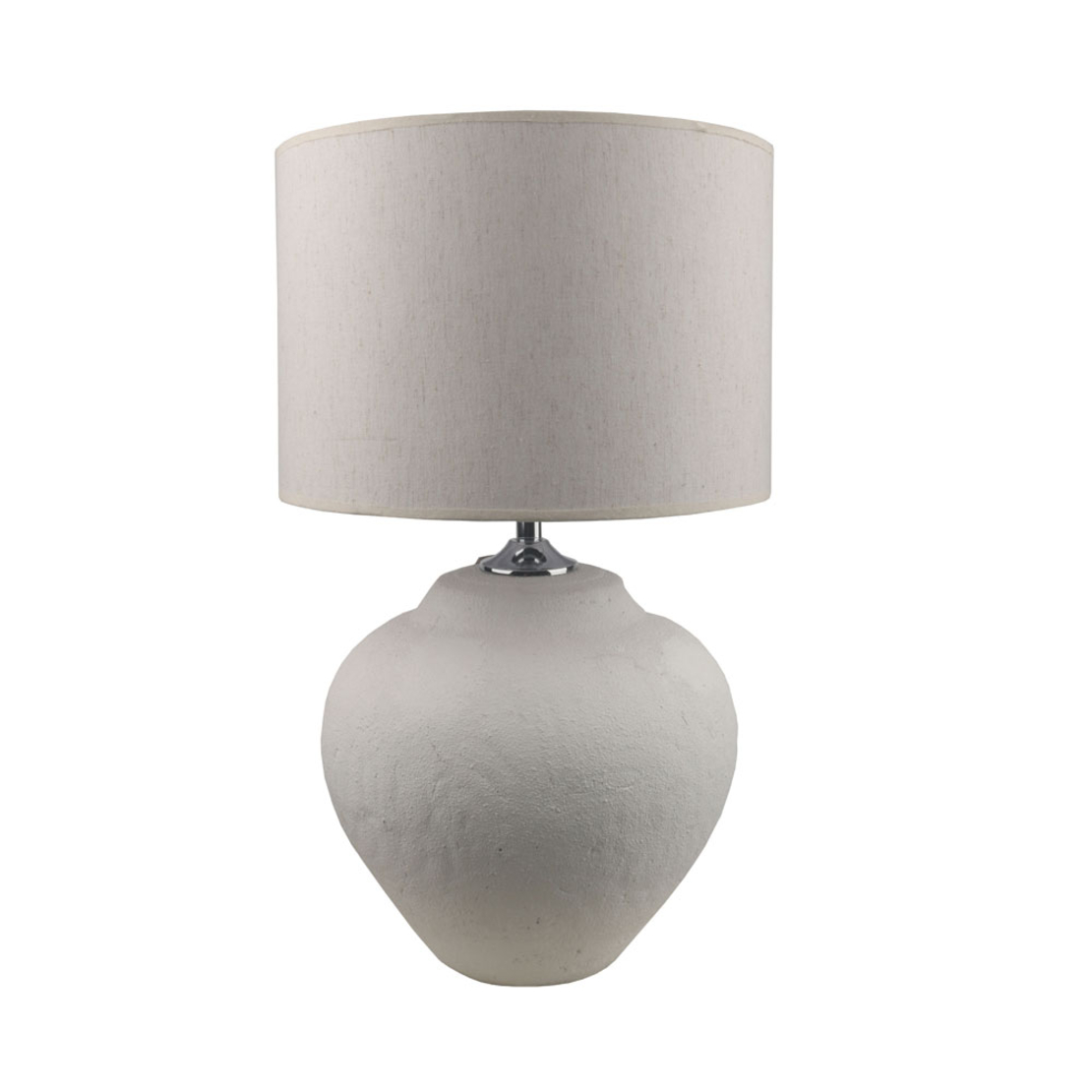SANTORINI LAMP TABLE 30x30x60 CERAMIC WHITE LINEN BEIGE