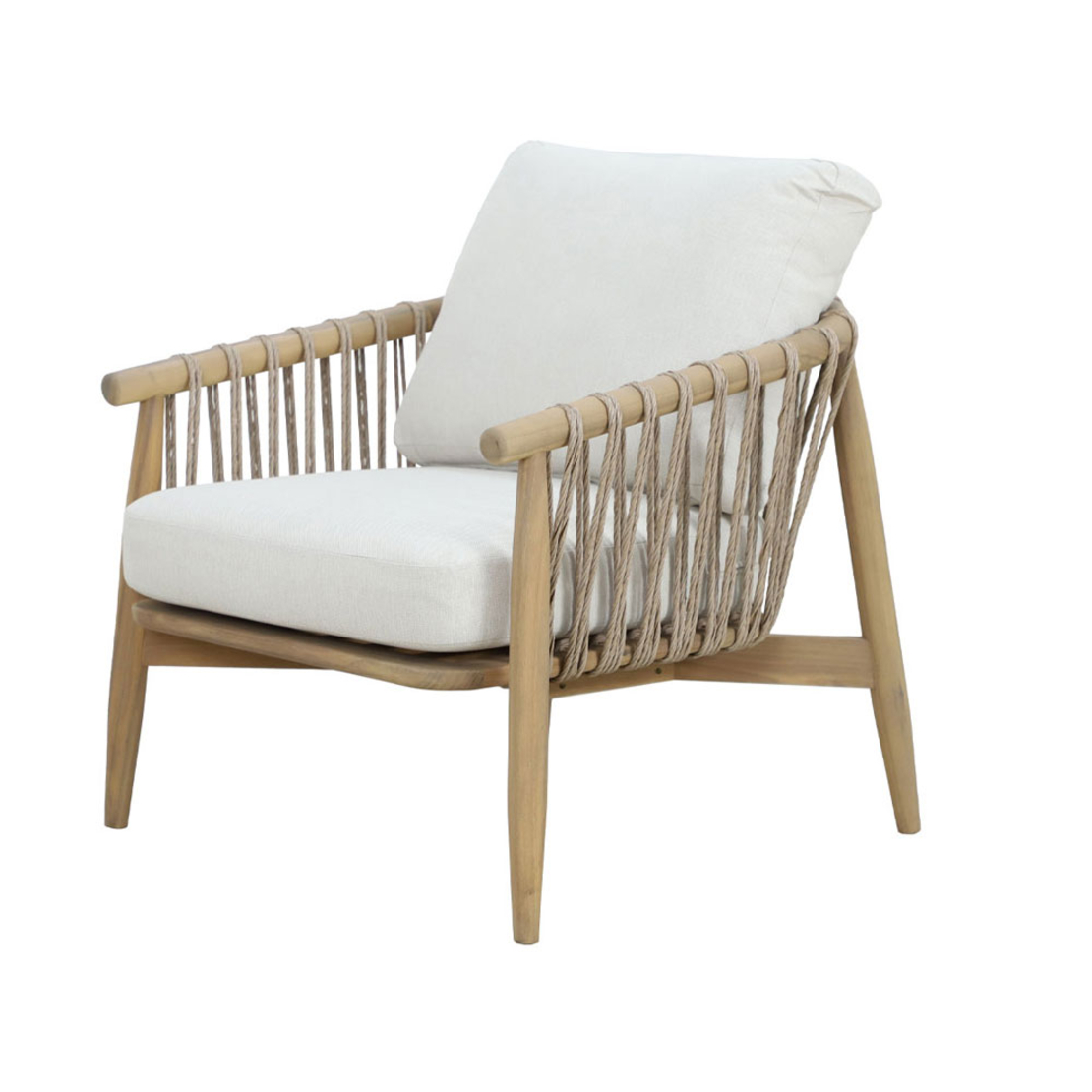 CORDA LOUNGE SET 1+2+1 WOOD ACACIA NATURAL WHITE V