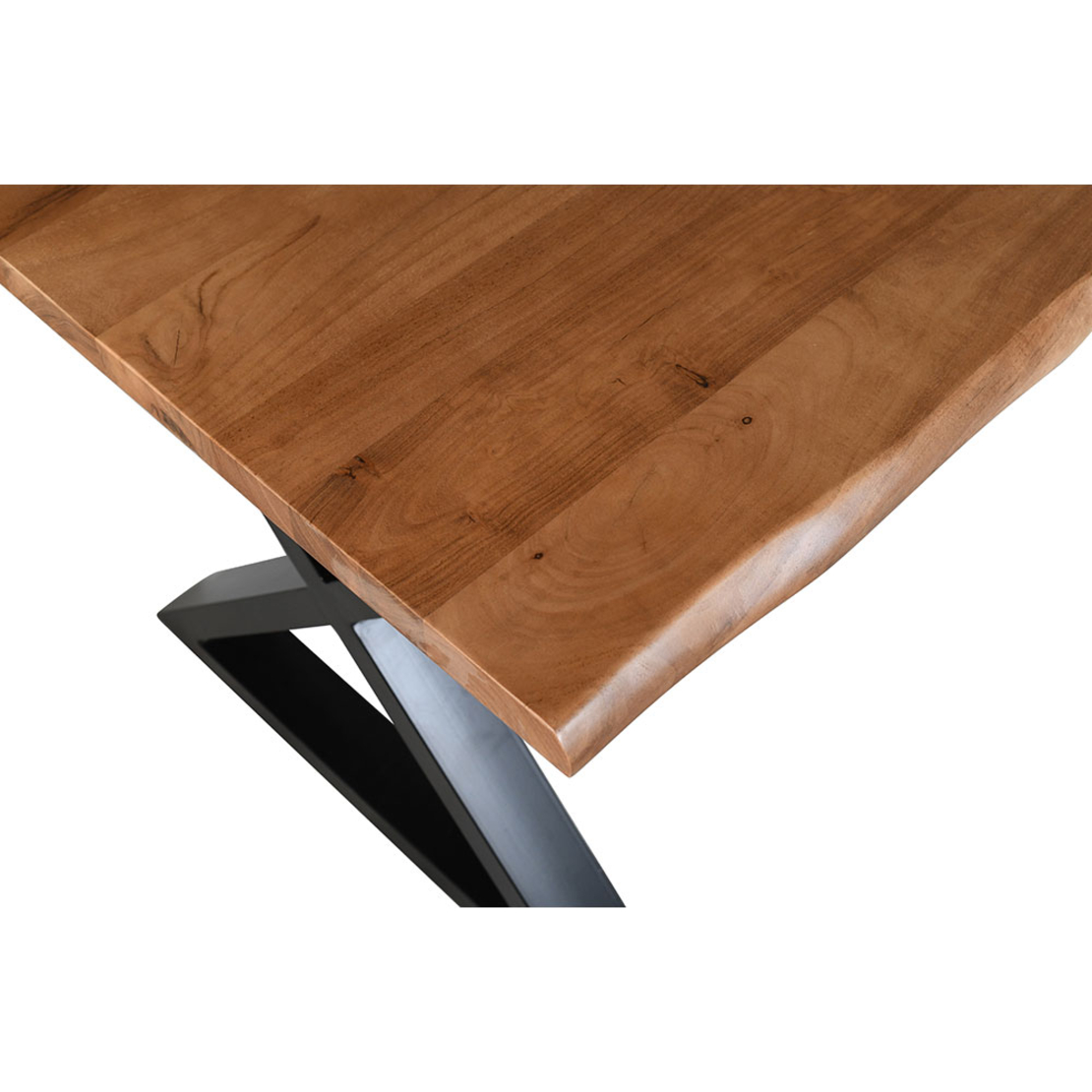 MINGLE TABLE WOOD ACACIA WALNUT BLACK METAL IN