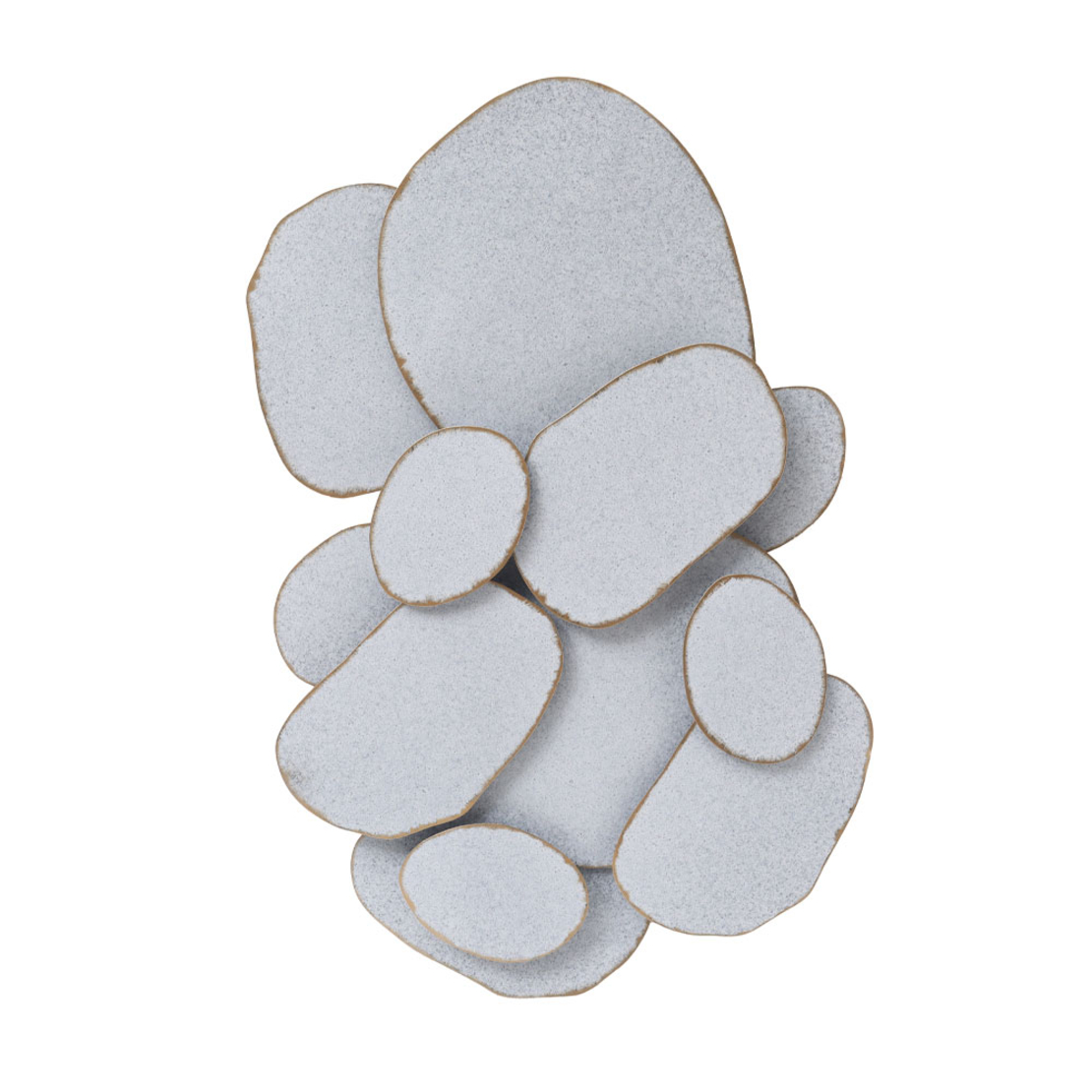 PEBBLES DECORATION WALL 63x7x97 METAL WHITE GREY GOLD