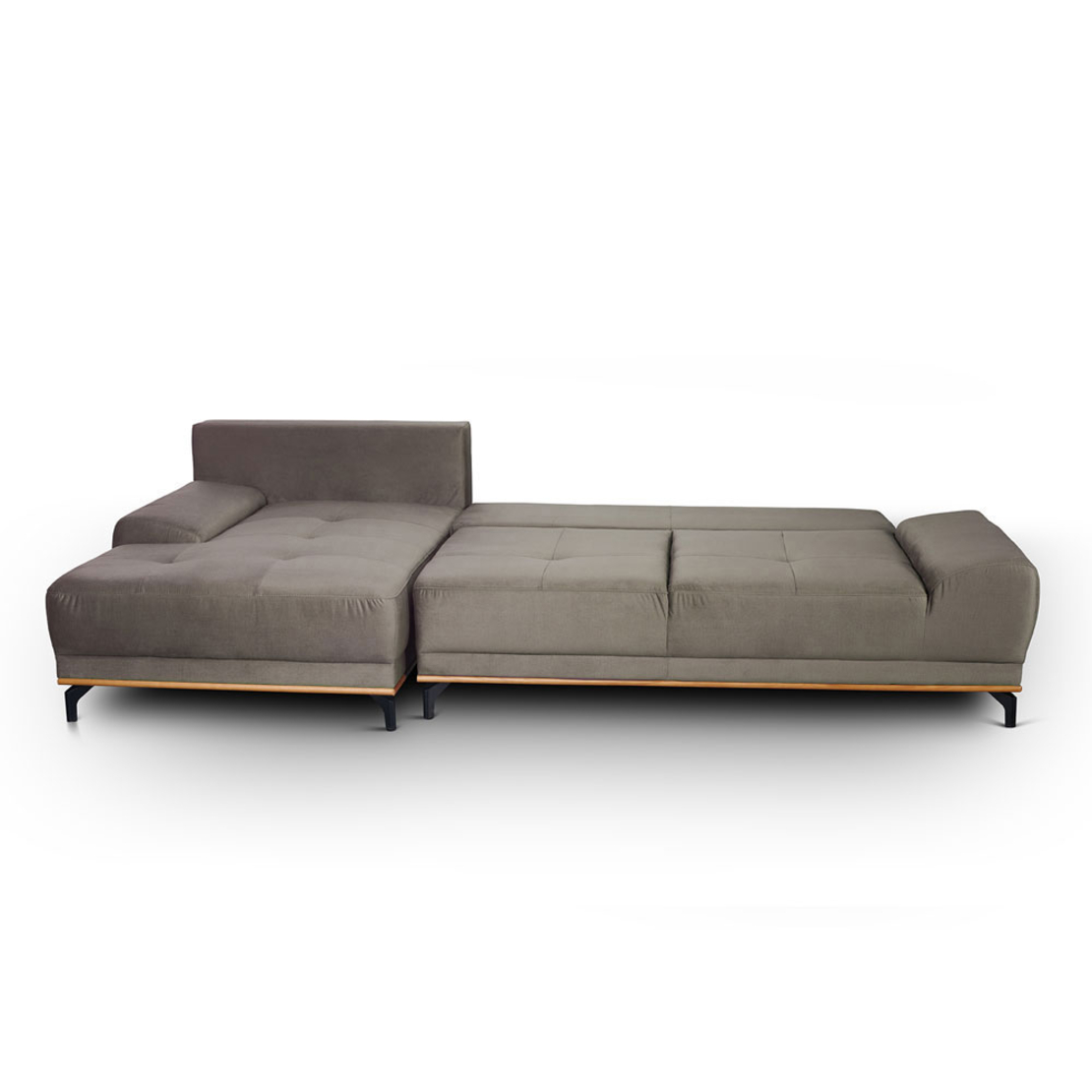 NATURA SOFA BED CORNER LEFT EASY CLEAN FABRIC TAUPE E1 EU