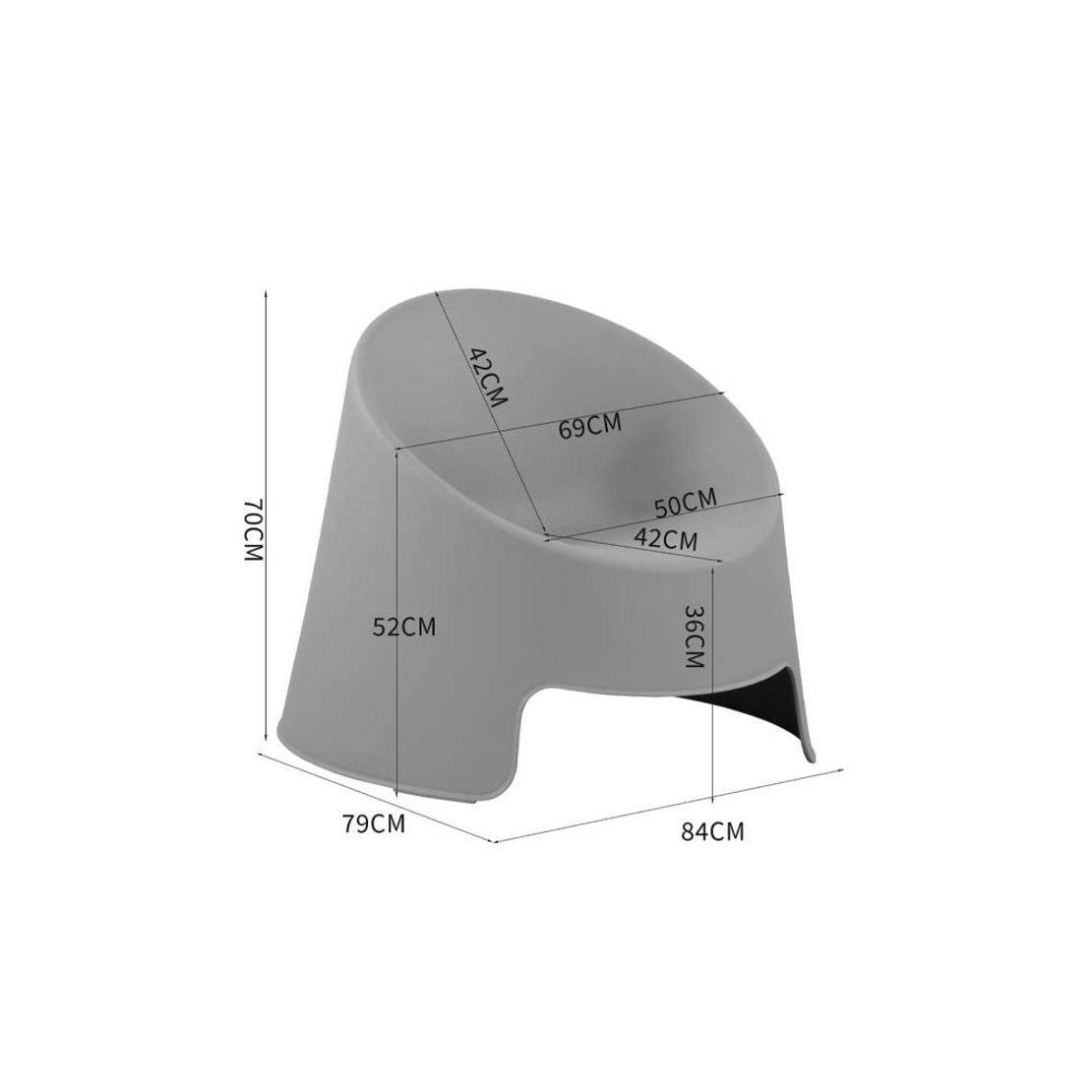 UOVO ARMCHAIR PP WHITE 84x79x70 PRC