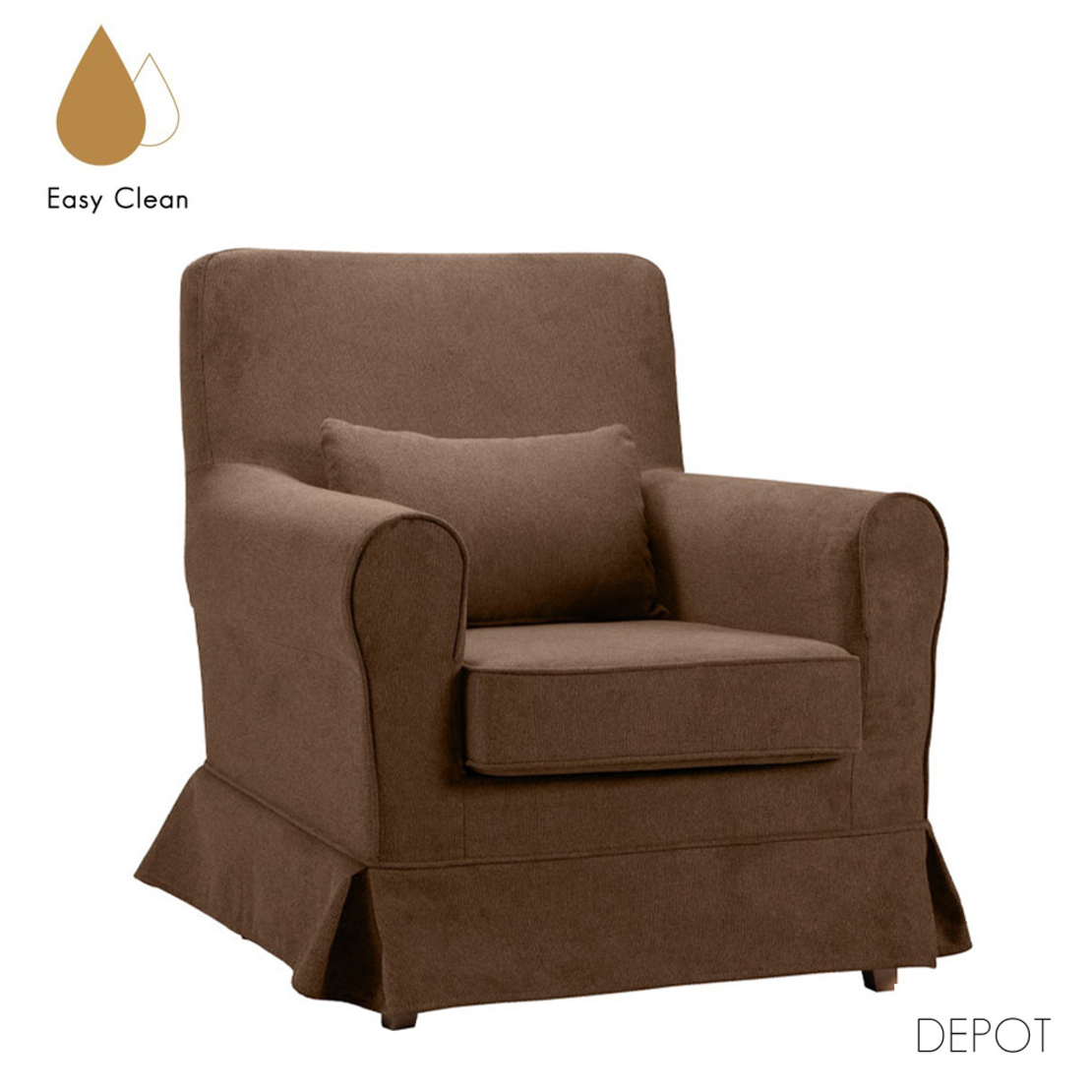 HAPPY ARMCHAIR EASY CLEAN FABRIC PUCE E1 EU