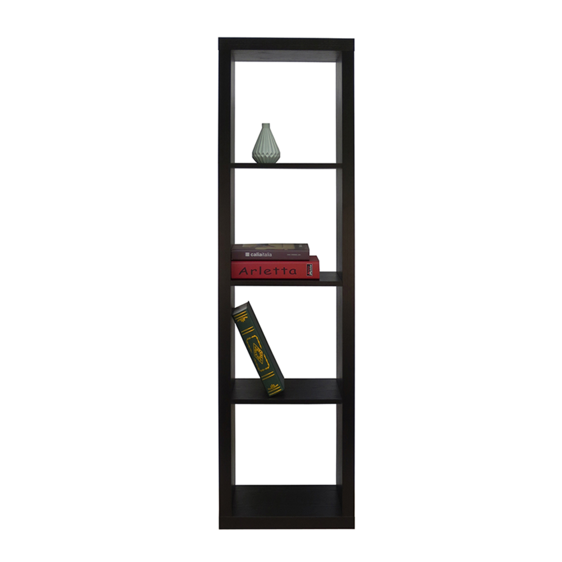 KIVOS 41,6 BOOKCASE HONEYCOMB BLACK 41,6x29,5xH147,5cm E1 PRC