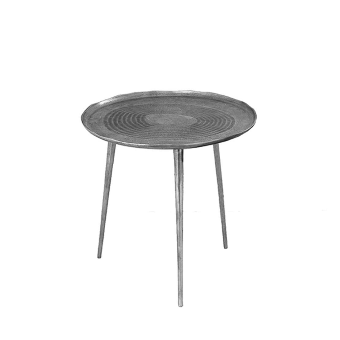 ZEN 48 SIDE TABLE ALUMINIUM NICKEL ROUGH ANTIQUE 48x48xH47,5cm IN