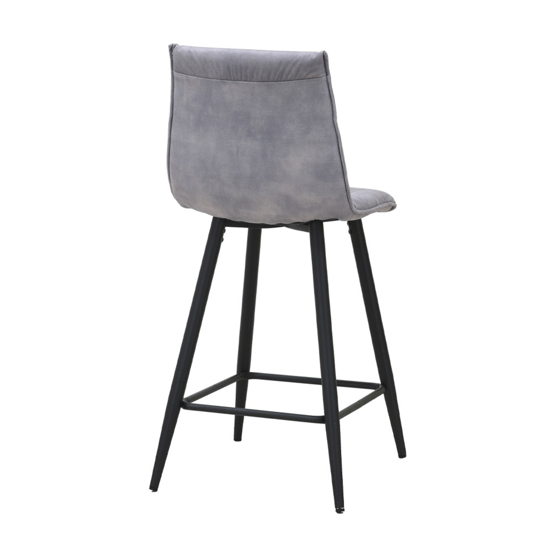 LINEA STOOL BAR FABRIC GREY SILVER METAL BLACK E1 PRC
