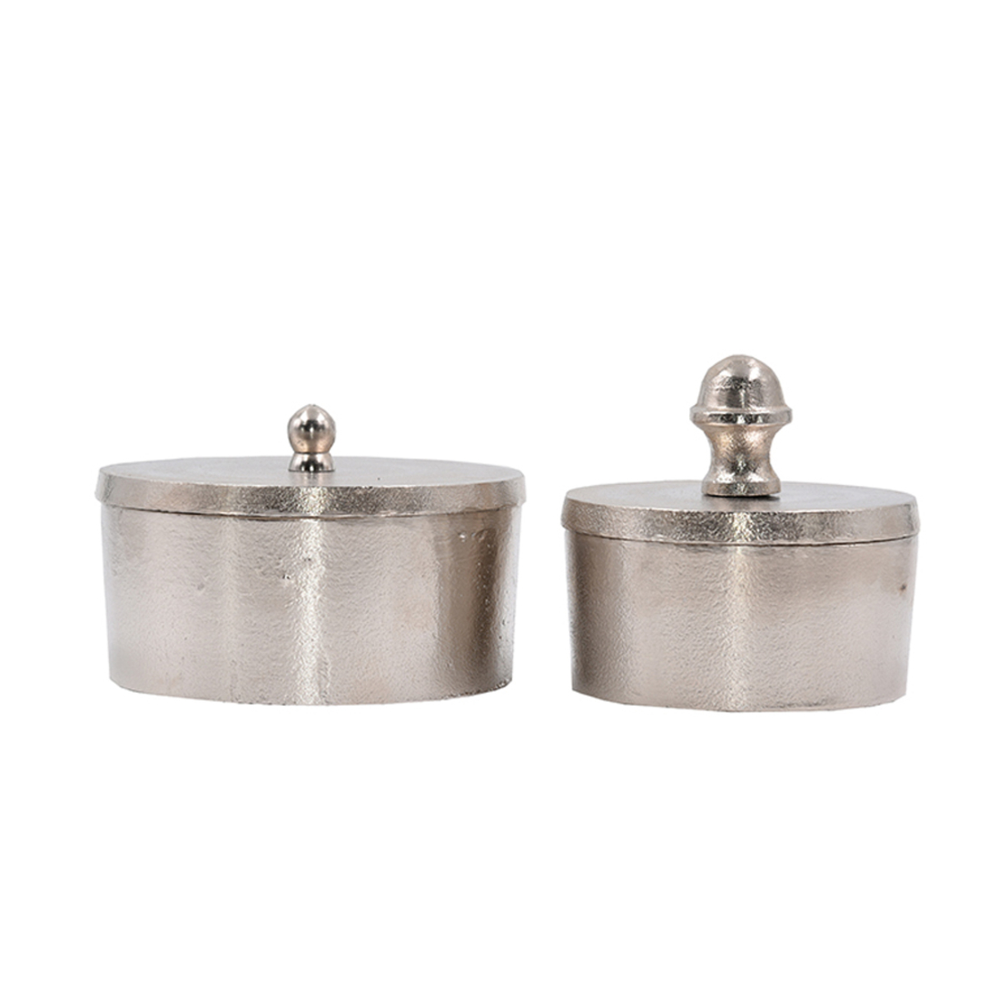 BOITE BOX WITH LID ALUMINIUM SILVER 11x11xH10cm IN