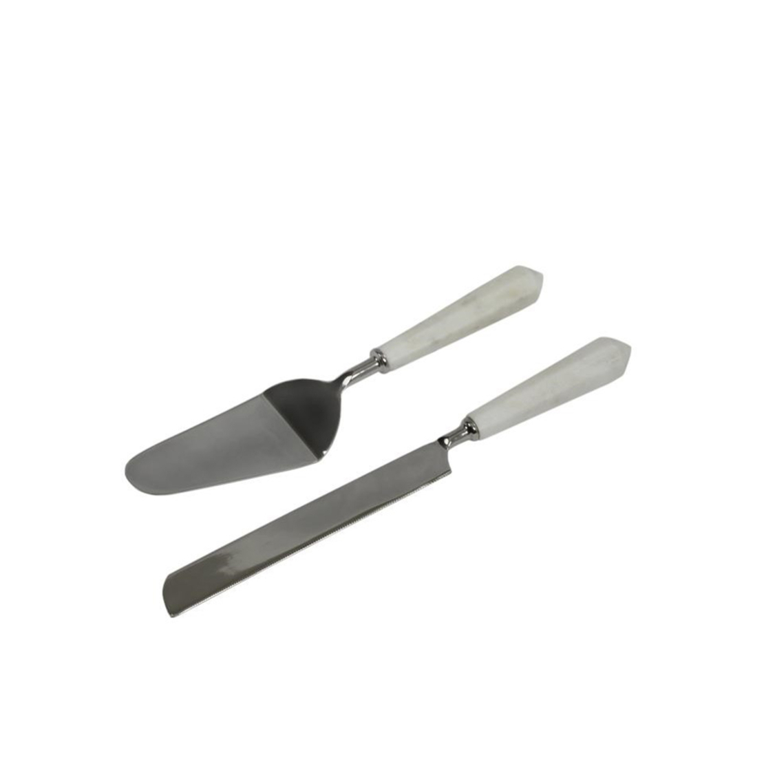 MARMO SERVING SET STEEL MARBLE WHITE 32x6xH3cm IN