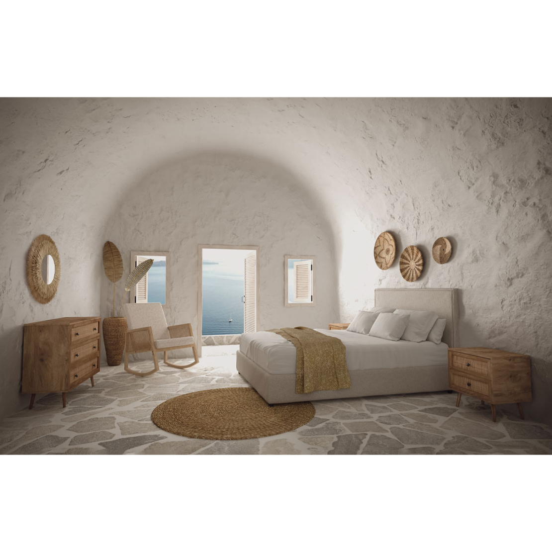 LOCA BED WITHOUT STORAGE (FOR MATTRESS 160x200cm) FABRIC BEIGE TEXAS03 FABRIC E1 EU