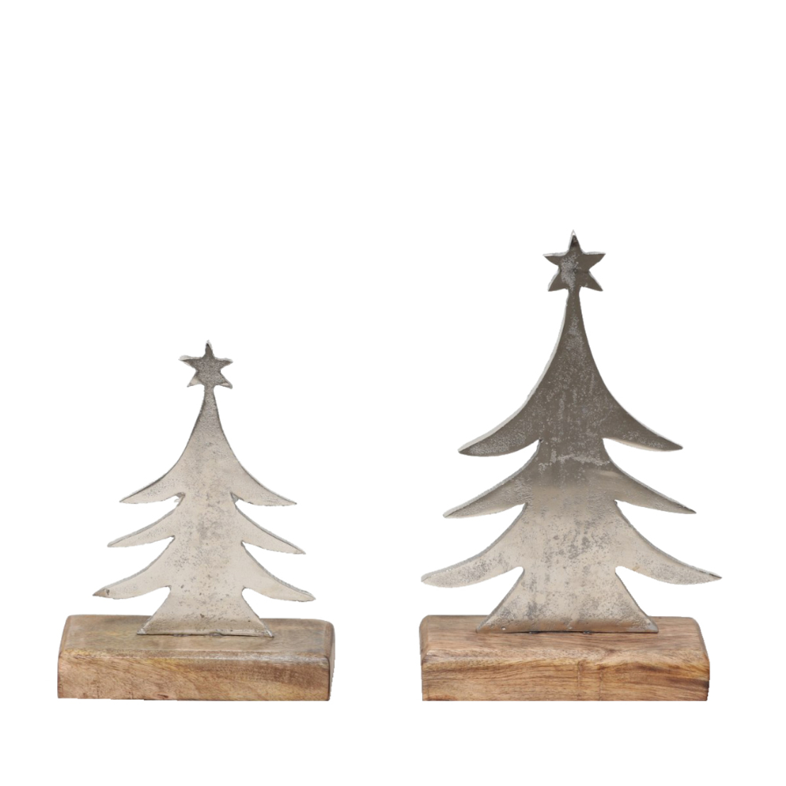 XMAS FELICITY TREE ALUMINIUM WOOD MANGO SILVER NAT