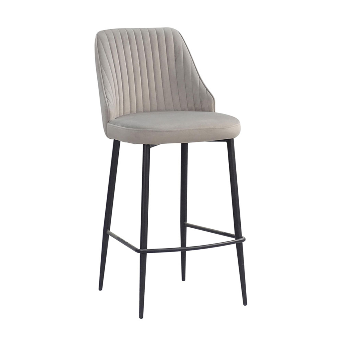 KING STOOL BAR FABRIC BEIGE METAL BLACK PRC