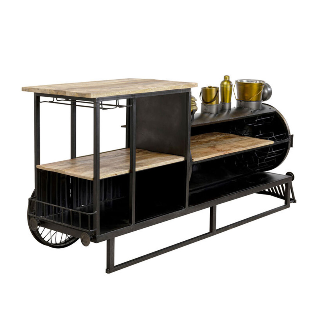 TRAIN CONSOLE BAR METAL GUNMETAL NATURAL BLACK 226