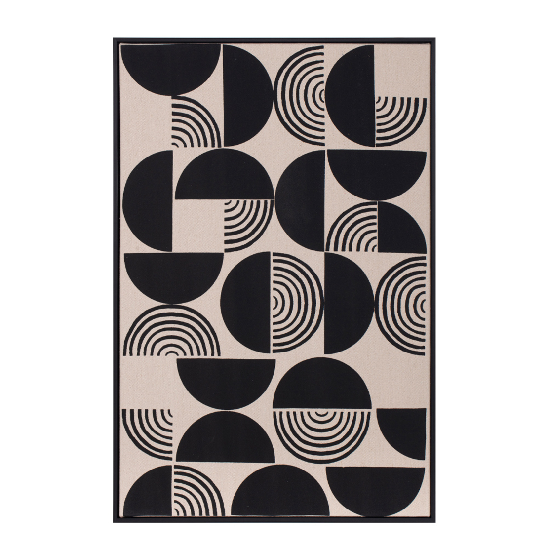 POSITIVE VIBES PAINTING DECORATIVE 60x90x4 LINEN WHITE BLACK WOOD BLAC