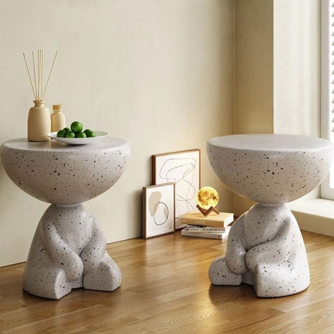 BEAR SIDE TABLE MgO TERRAZZO 38x38xH43cm PRC