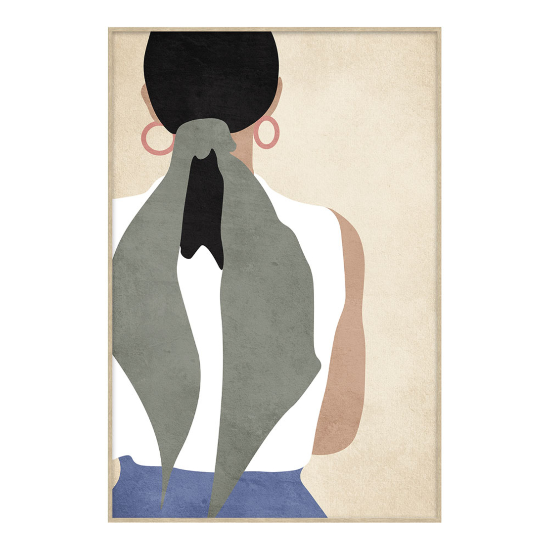 CHIC LADY PAINTING CANVAS MULTICOLOR WOOD FRAME NA