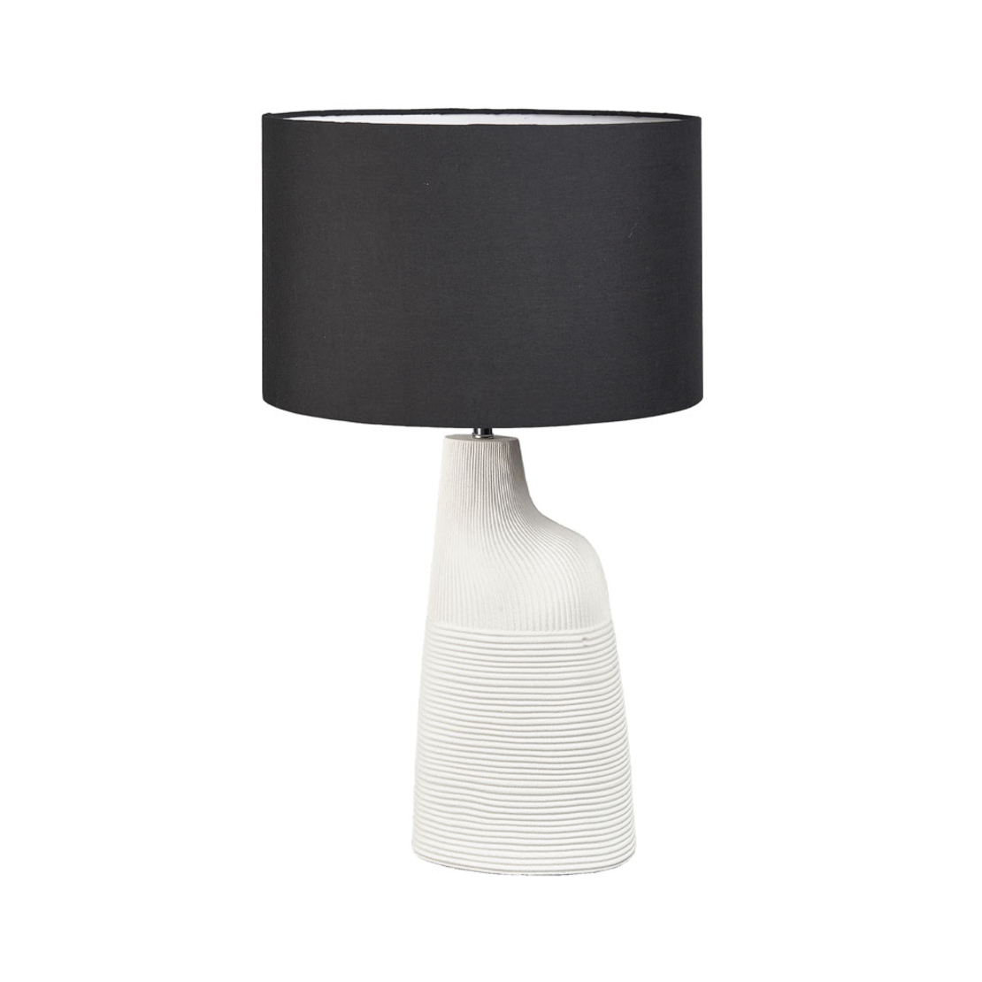JEMMA LAMP TABLE POLYRESIN WHITE BLACK 35,8x35,8xH