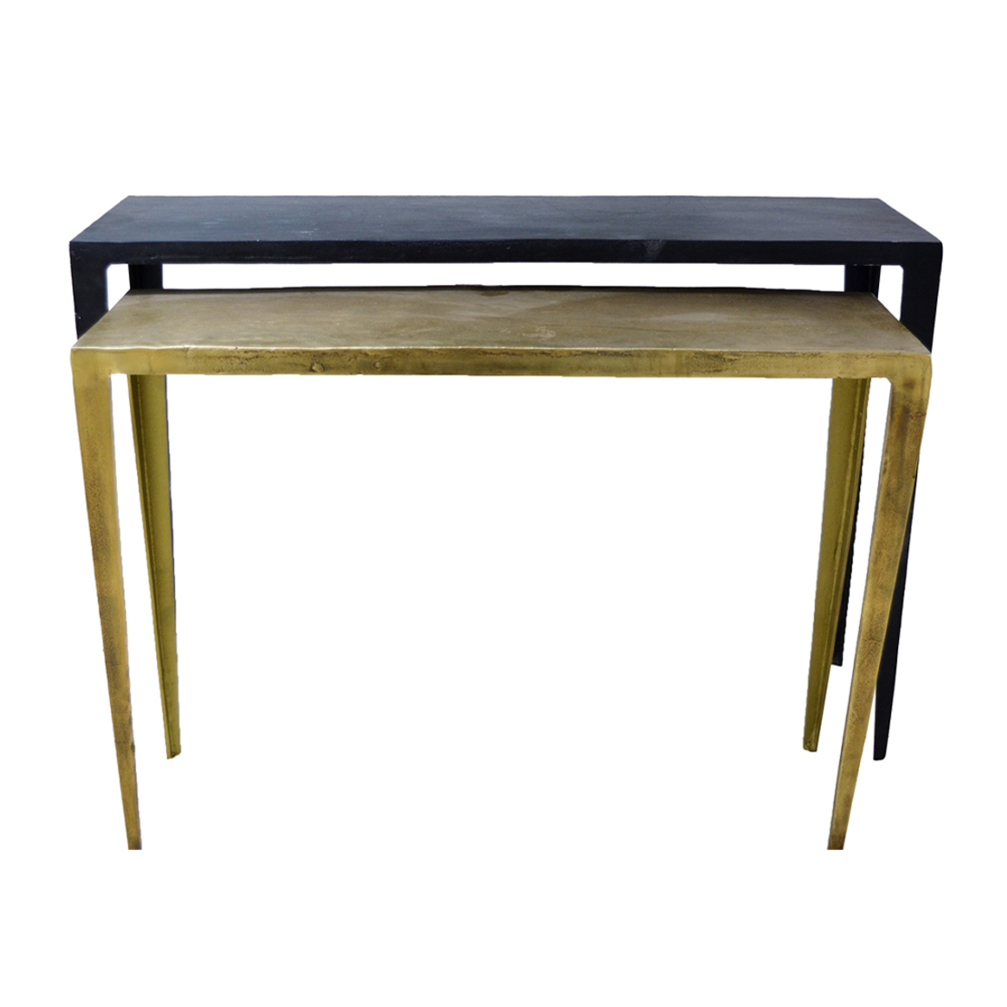 MAGRO CONSOLE SET 2PCS BLACK BRASS 121x39xH82cm IN