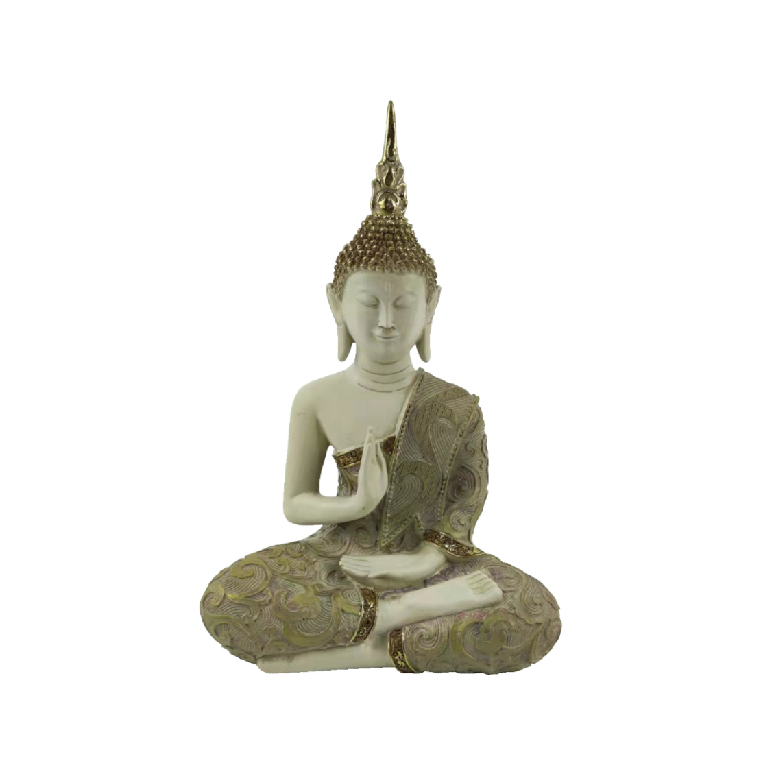 FADHI DECO BUDDHA POLYRESIN BEIGE GOLD PURPLE 21,9