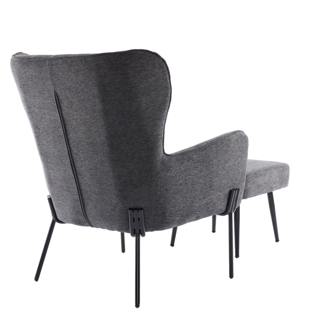 CHILLOUT ARMCHAIR FABRIC GREY DARK METAL BLACK PRC