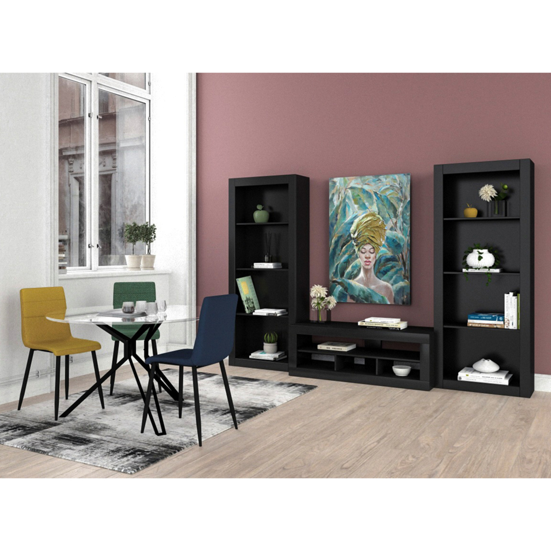 NOIR TABLE ROUND TABLE METAL BLACK GLASS TRANSPARENT PRC