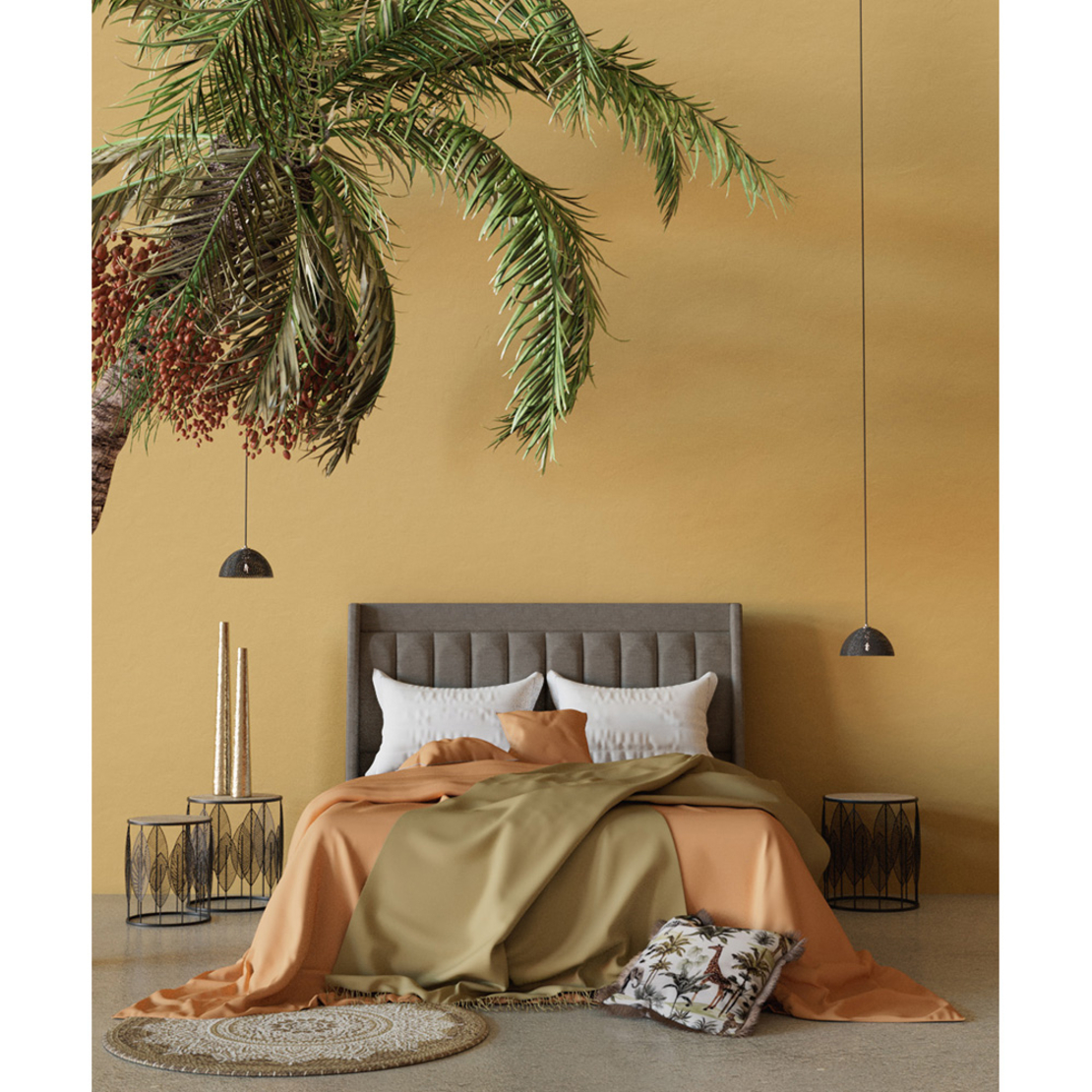 HARMONY BED WITH STORAGE AND MATTRESS FABRIC MUSHROOM 05-780 E1 TR
