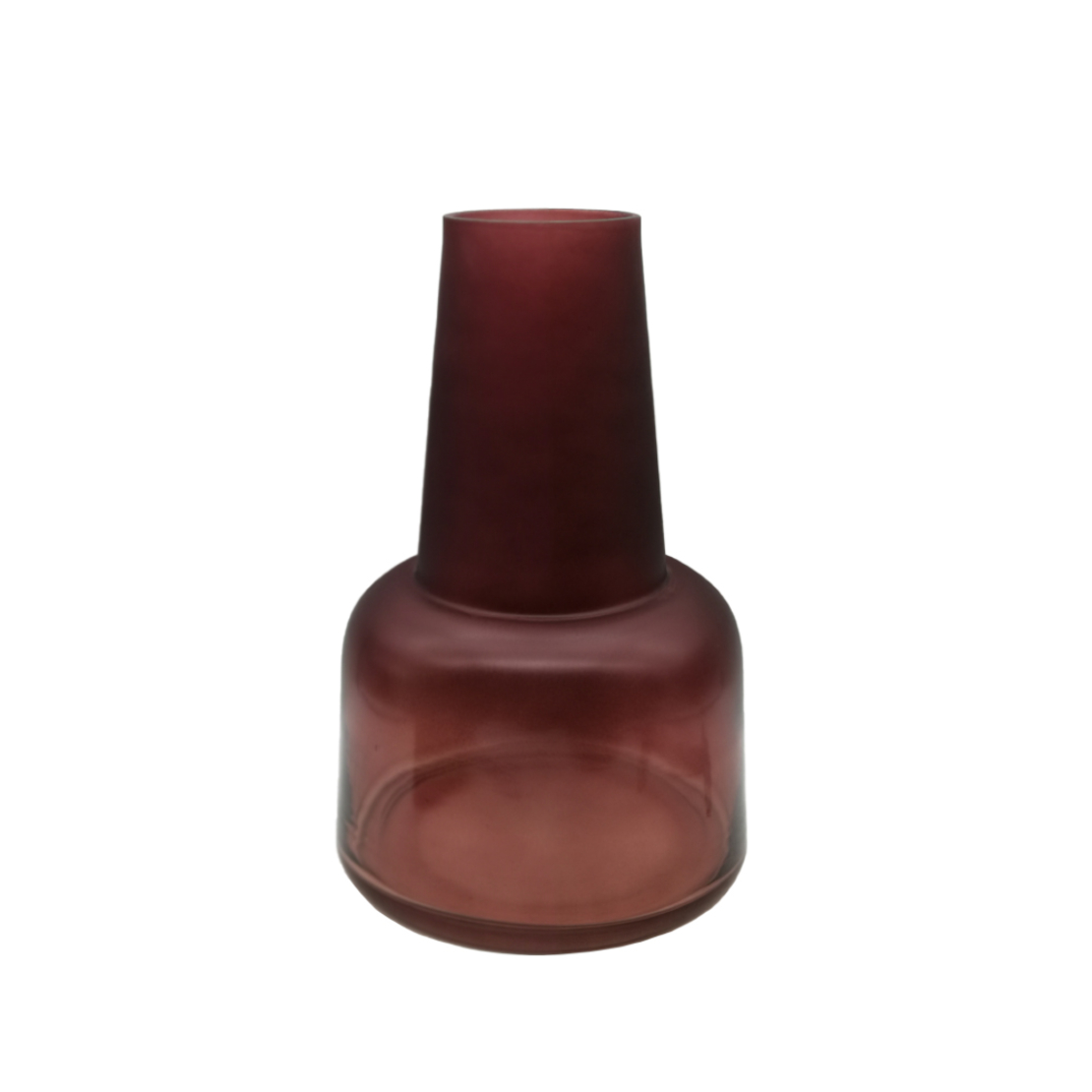 ZEME VASE GLASS BORDEAUX D18xH27,5cm PRC