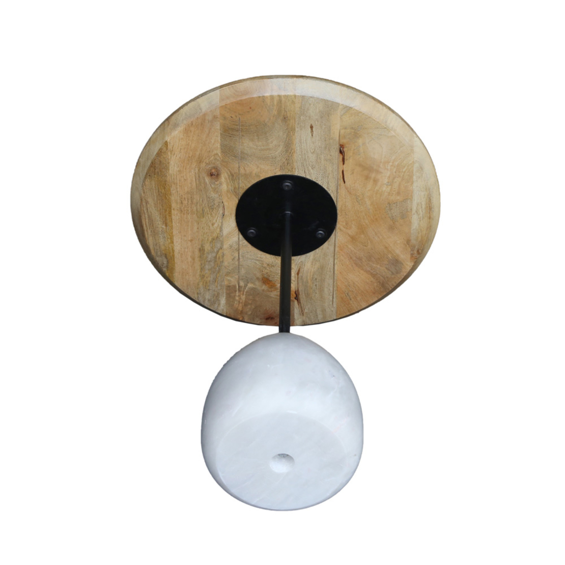 PILEA 46 SIDE TABLE WOOD MANGO NATURAL WHITE MARBL