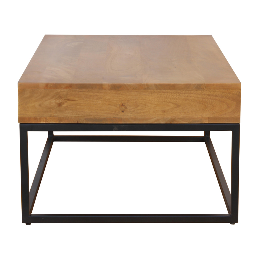 CASSETTO COFFEE TABLE 1DRAWER WOOD MANGO WALNUT METAL BLACK 100x60xH40cm IN