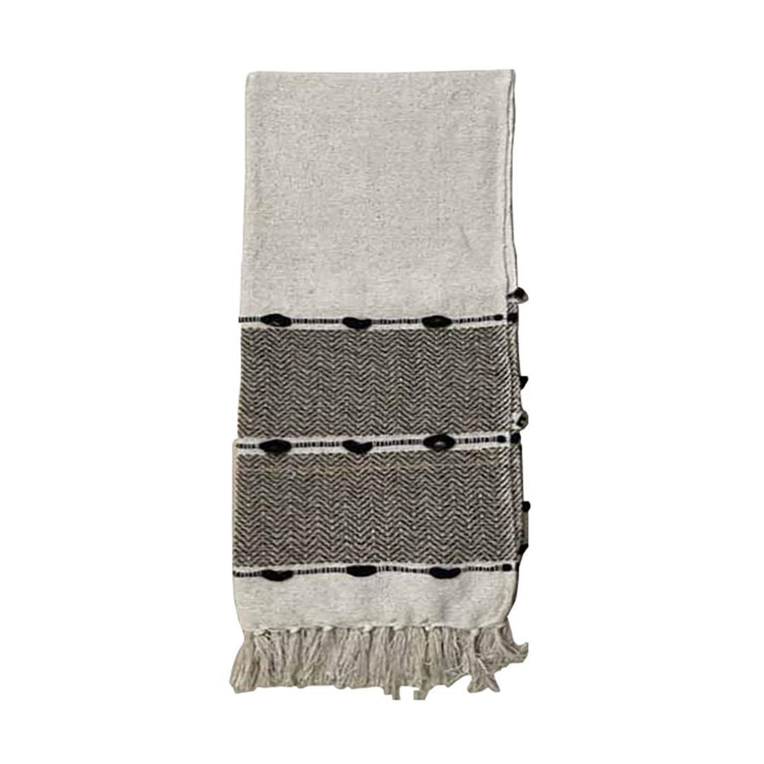KAYLA THROW COTTON POLYESTER WHITE BEIGE BLACK 130
