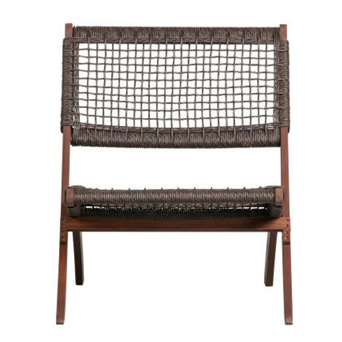 MESH CHAIR FOLDING HIGH DENSITY POLYETHYLENE BROWN ANTIQUE WALNUT 78x60xH72,5cm VN