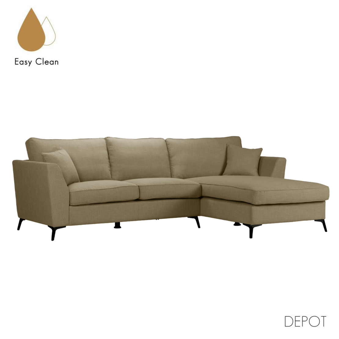 BOEL SOFA CORNER RIGHT EASY CLEAN FABRIC BEIGE E1 EU