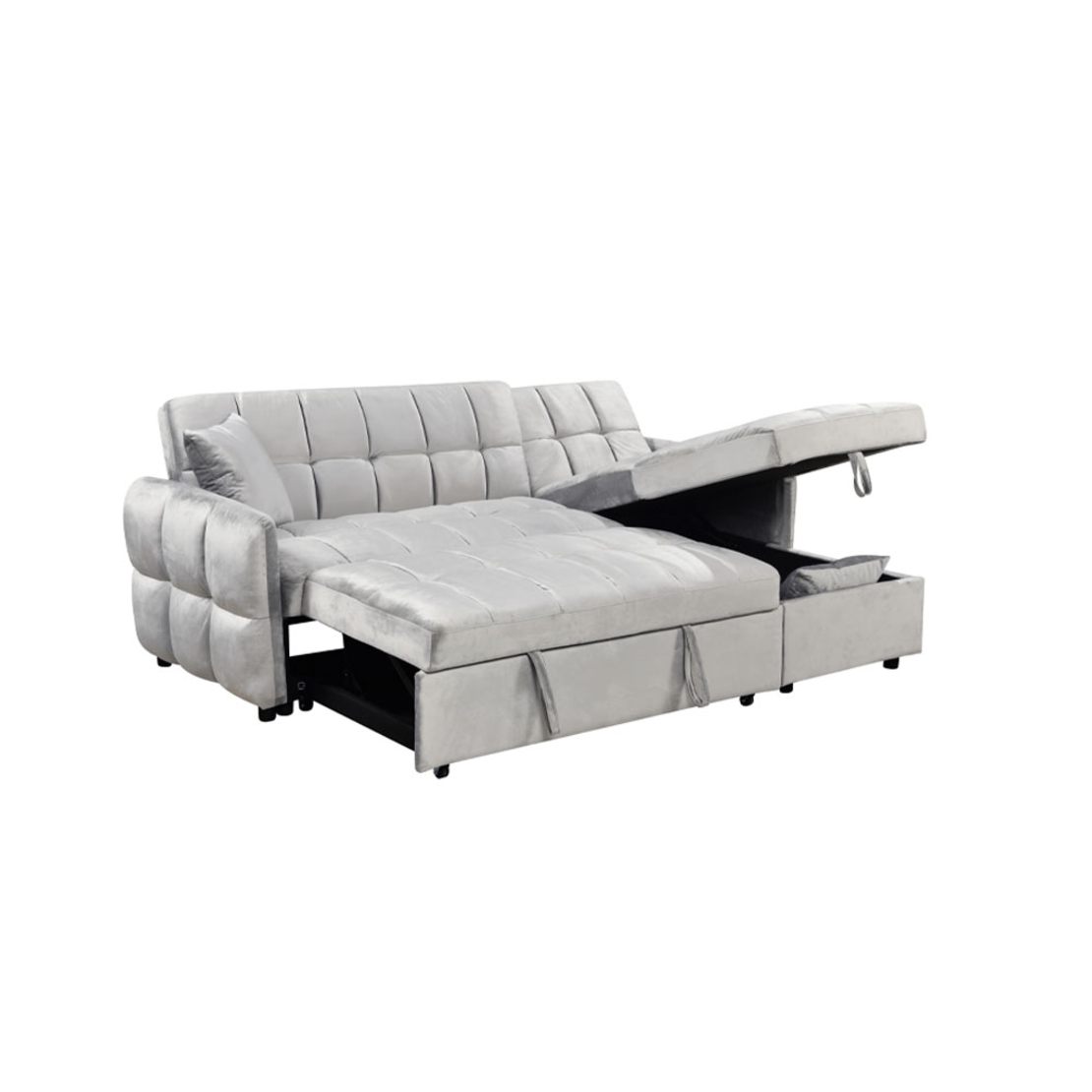 CROSSOVER SOFA BED REVERSABLE CORNER FABRIC GREY LIGHT E1 PRC