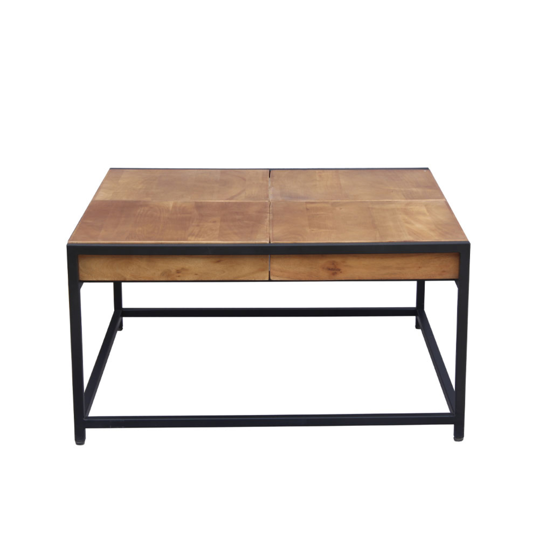 COMBO COFFEE TABLE WOOD ACACIA WALNUT METAL BLACK 84x80xH42cm IN