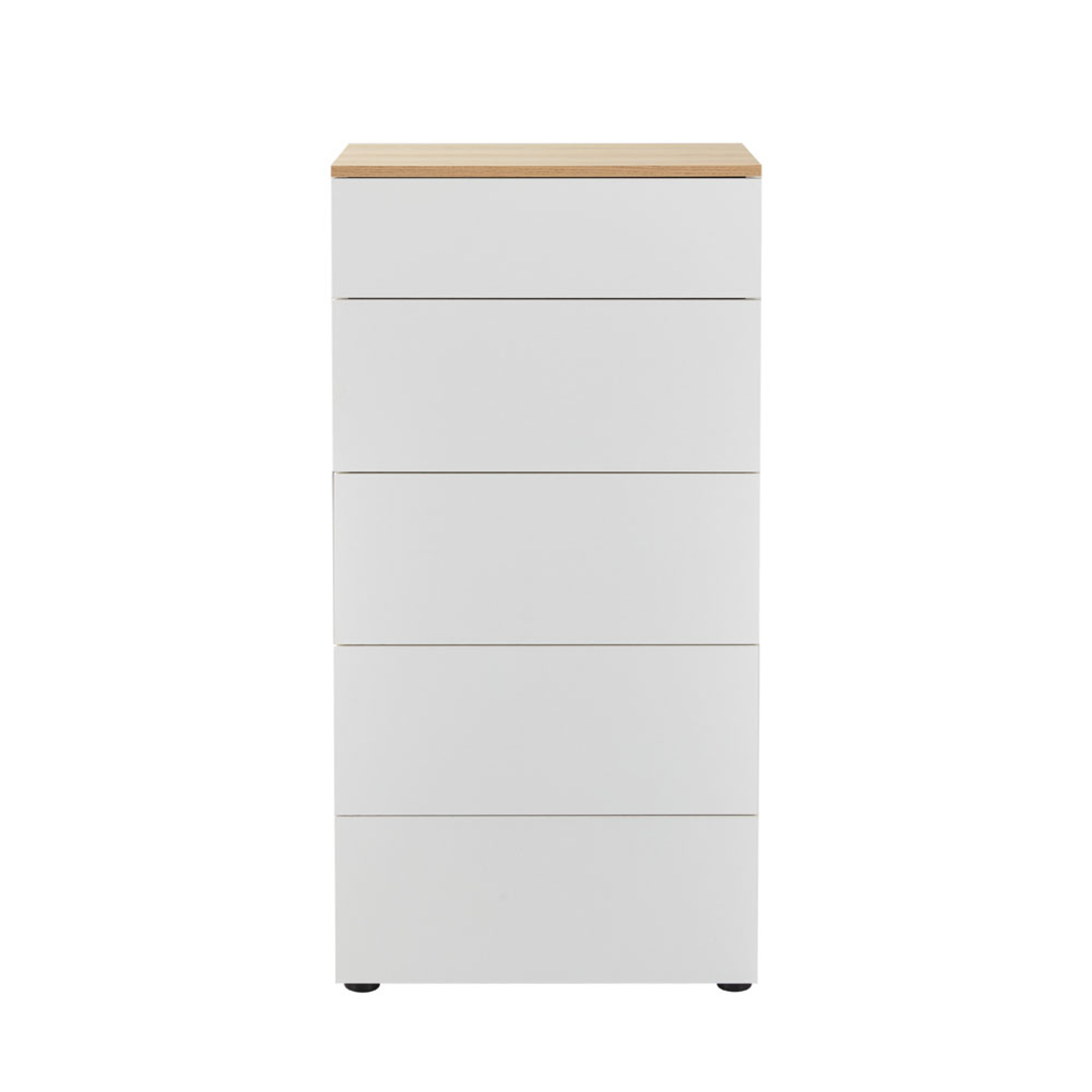 LUCIDO PEDESTAL 5DRAWERS MELAMINE WHITE OAK NATURAL E1 PRC
